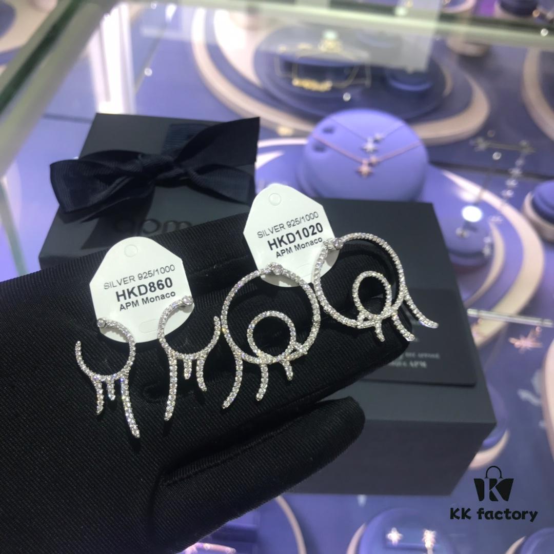 APM Monaco Earrings - Original New Arrival, Stylish, Minimalist and Versatile Design, Trendy Retro Fashion (Large Model 835090, Small Model 835080)