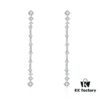 A Family Monaco Long Tassel Stud Earrings with Crystal Zirconia