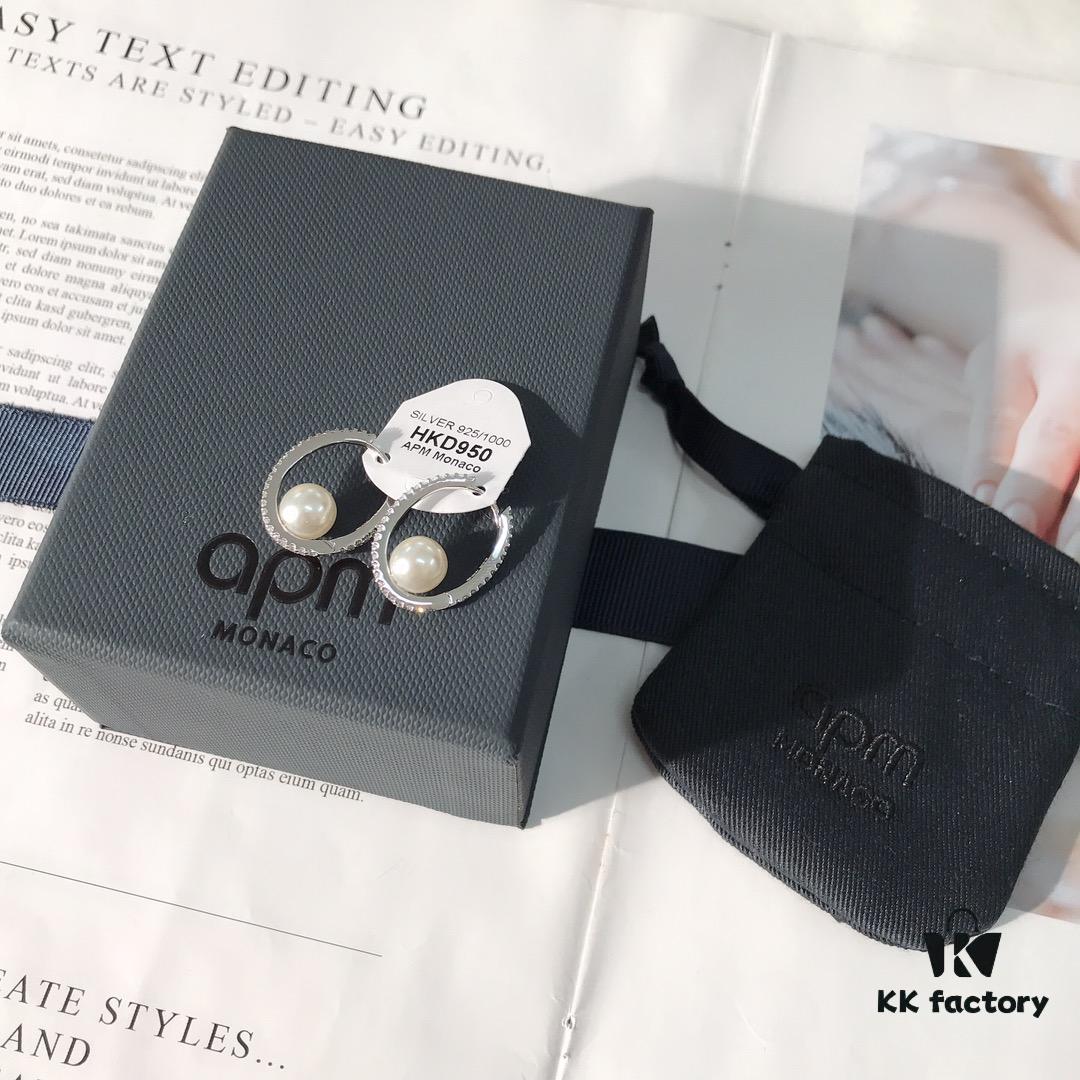 APM Monaco Circle Pearl Earrings for Women - Fashionable, Stylish, and Elegant Design Stud Hoop Earrings