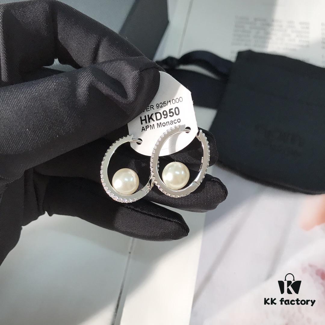 APM Monaco Circle Pearl Earrings for Women - Fashionable, Stylish, and Elegant Design Stud Hoop Earrings