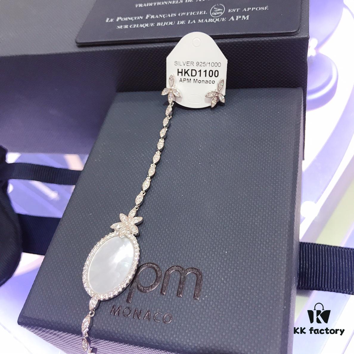 December New Arrival A's Monaco Asymmetric Pearl White Shell Earrings