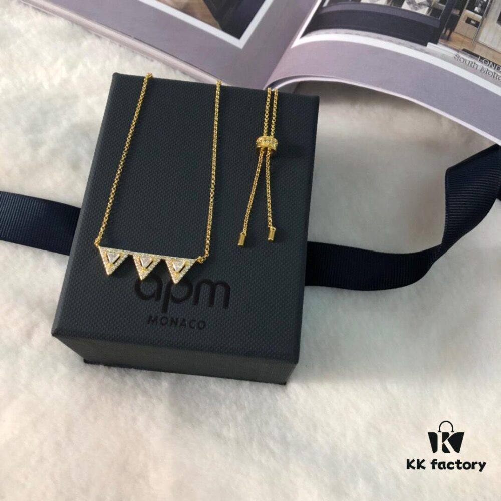APM Monaco Triangle Necklace, Stylish and Minimalist Design, Perfect Gift Choice