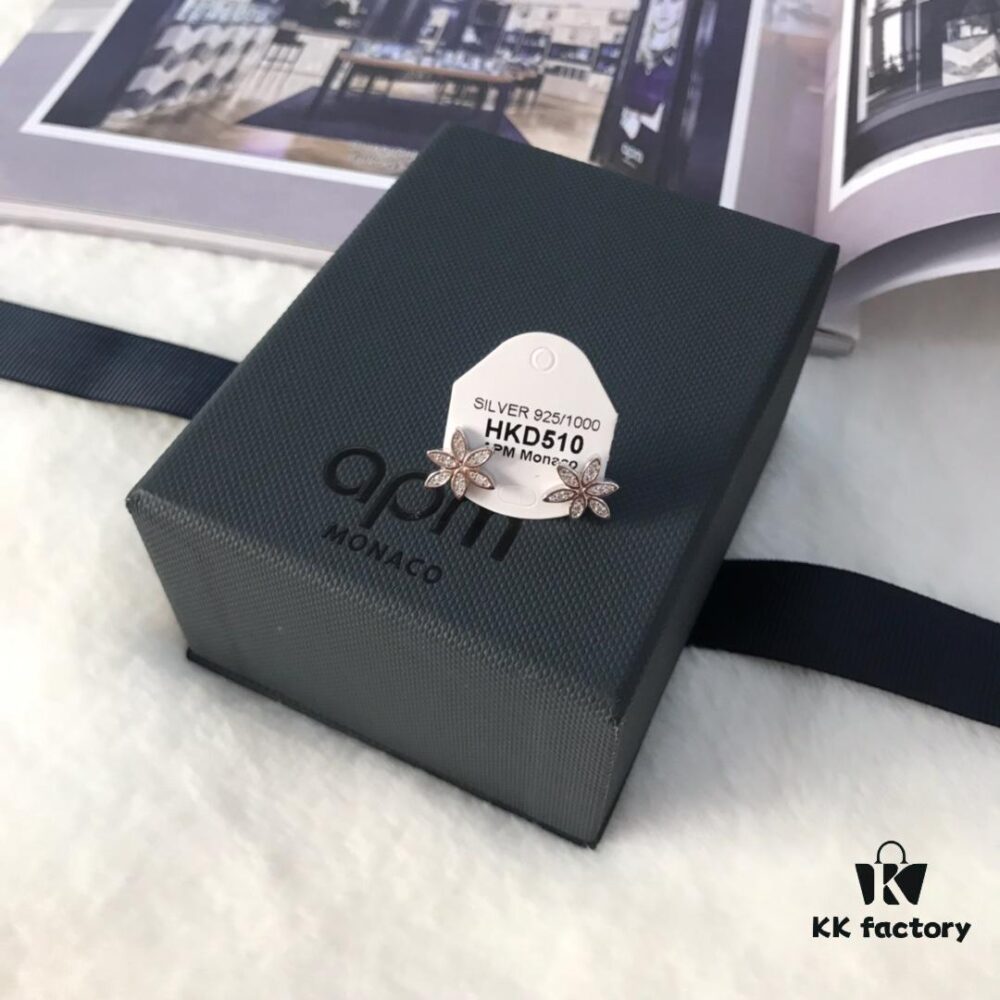 APM Monaco Elegant Minimalist Flower Stud Earrings for Women, Sophisticated and Stylish 2019 New Arrival Fashion Jewelry