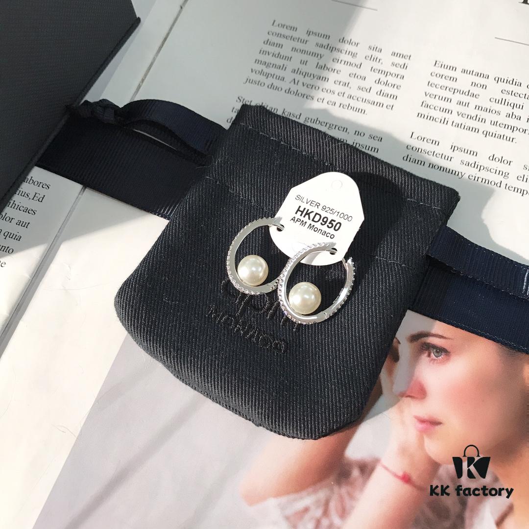 APM Monaco Circle Pearl Earrings for Women - Fashionable, Stylish, and Elegant Design Stud Hoop Earrings