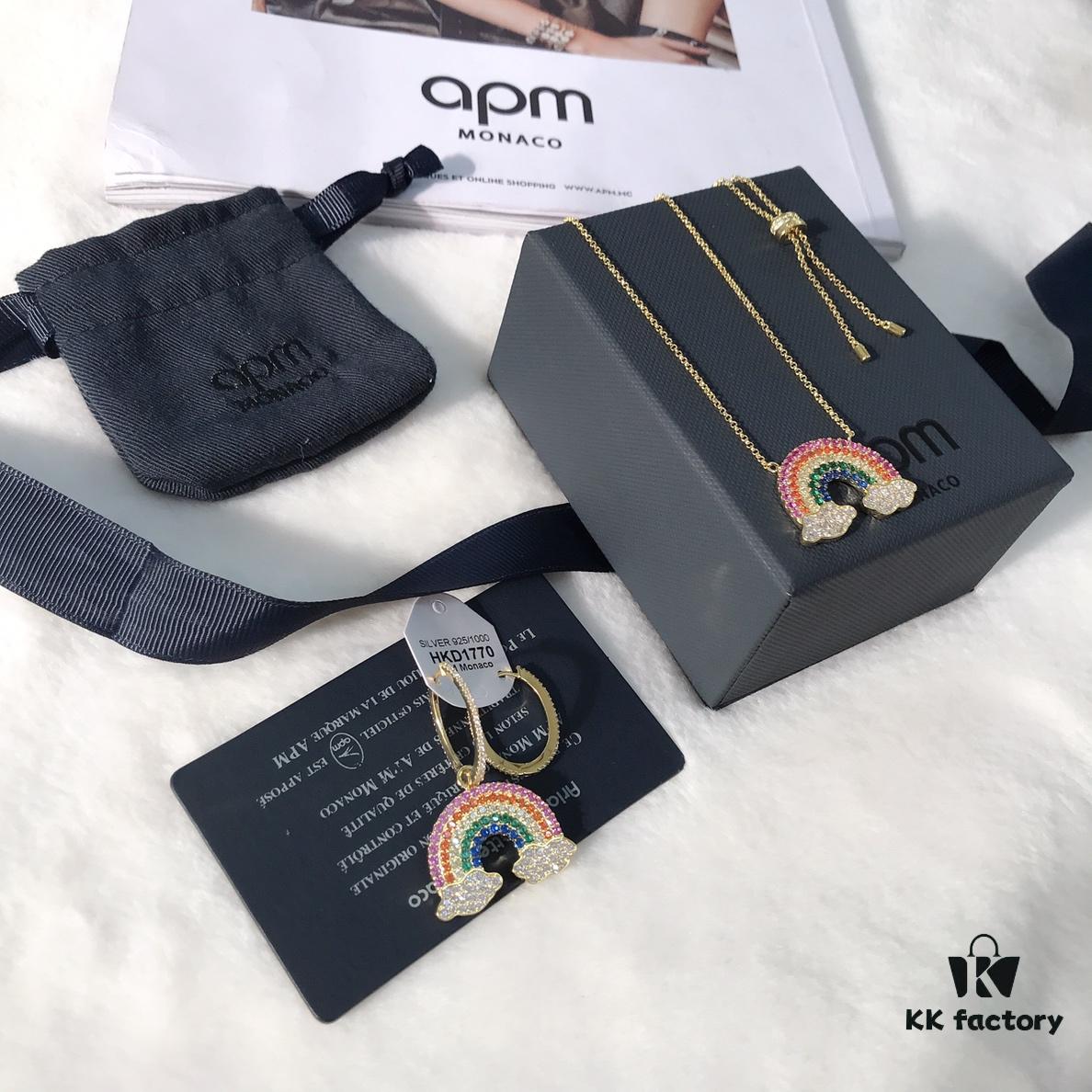 APM Monaco Rainbow Necklace and Earrings Original Set