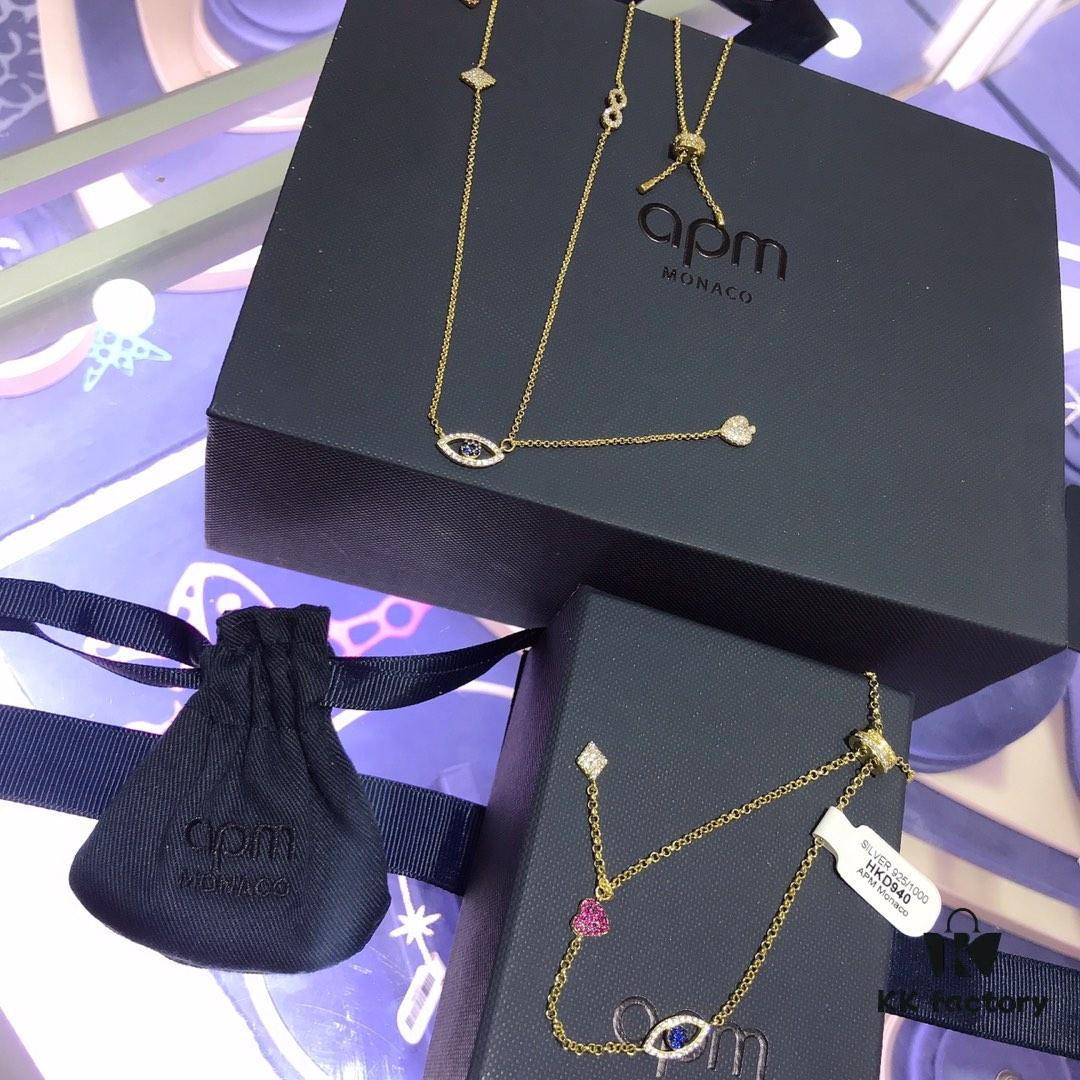 APM Monaco Gold-Tone Lucky Evil Eye Necklace and Bracelet Set