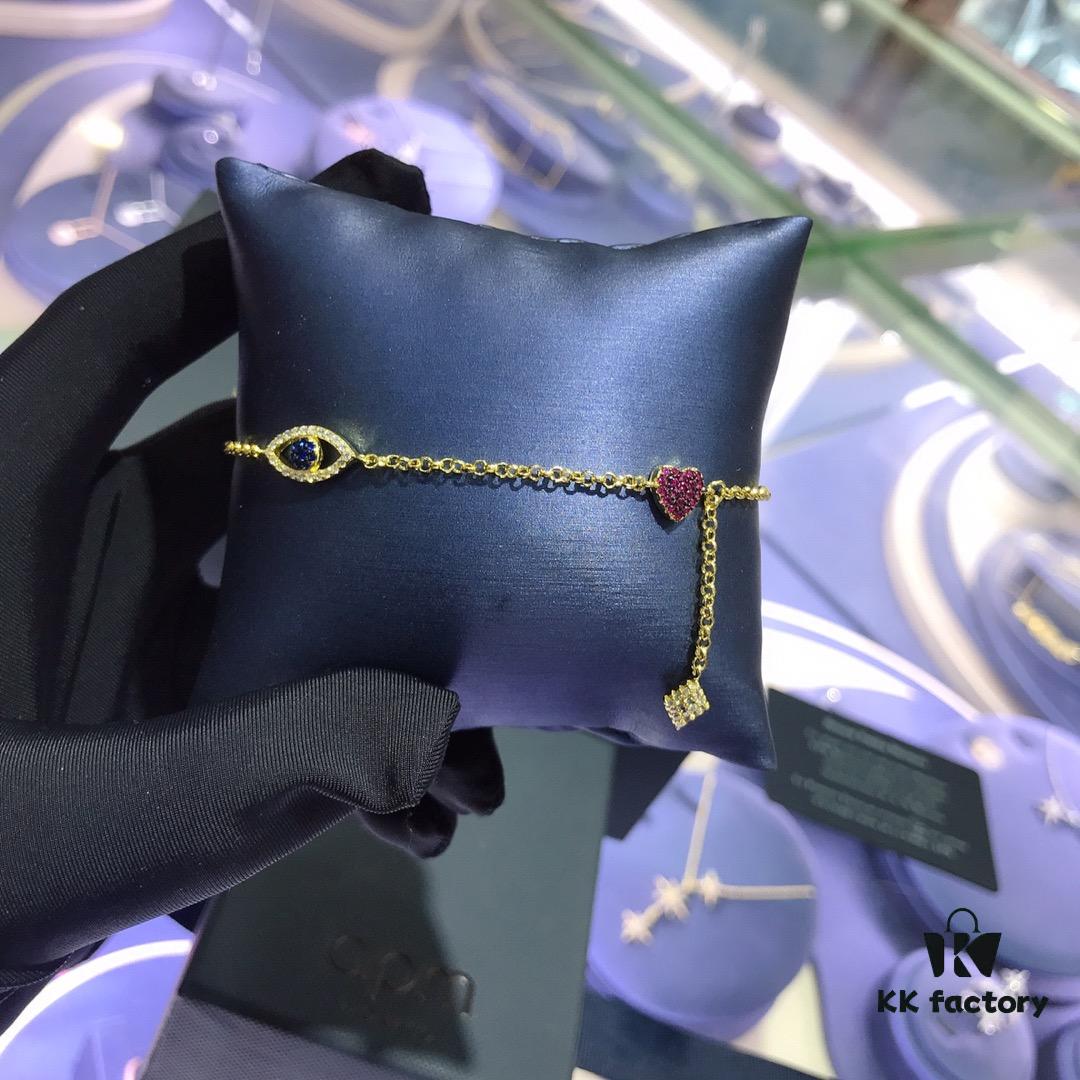 APM Monaco Gold-Tone Lucky Evil Eye Necklace and Bracelet Set