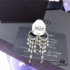 APM Monaco Crystal-Encrusted Ringed Ruffle Necklace with Tassel Long Drop Earrings