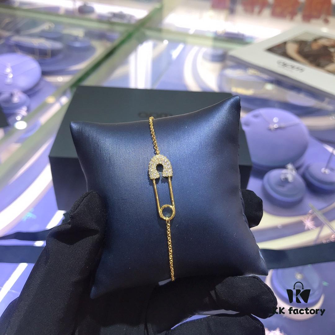 APM Monaco Gold-Tone Pin Necklace and Bracelet Set