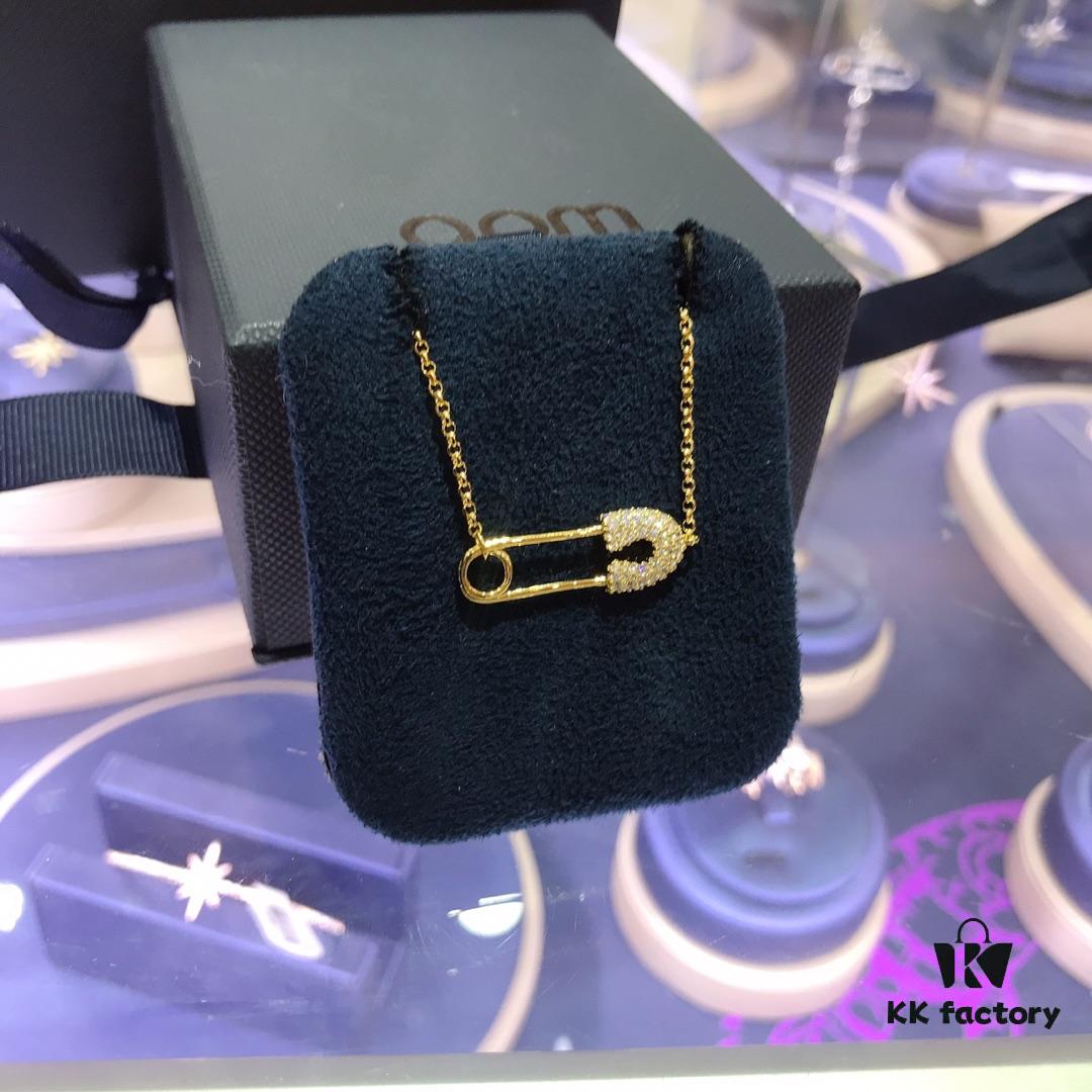 APM Monaco Gold-Tone Pin Necklace and Bracelet Set