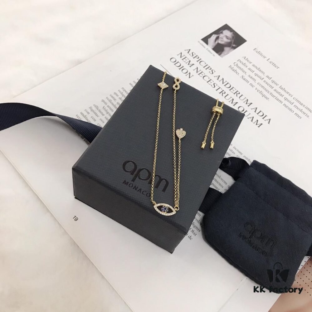 APM Monaco Evil Eye Heart Lucky Charm Necklace