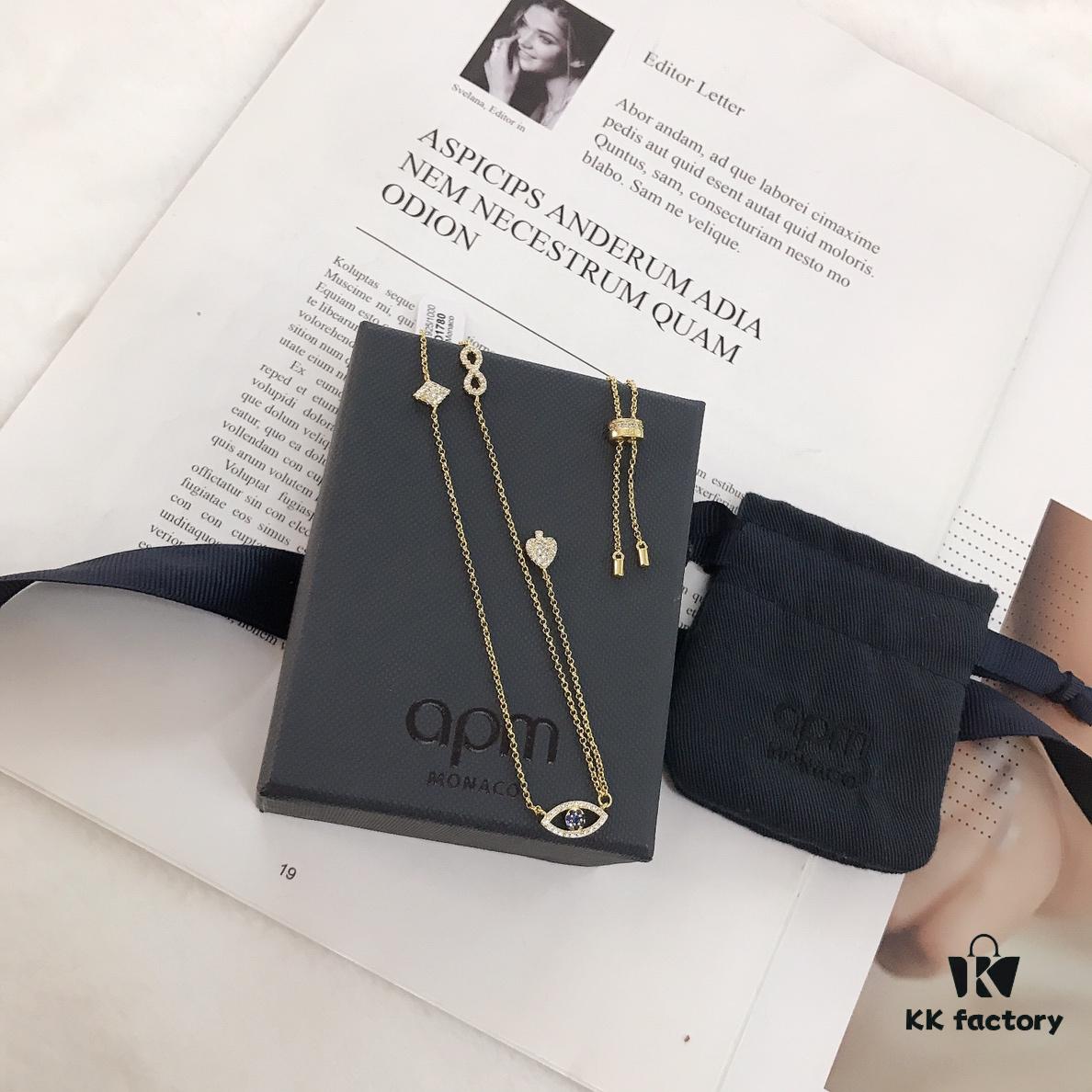 APM Monaco Evil Eye Heart Lucky Charm Necklace