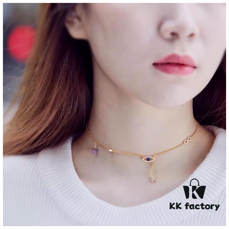 APM Monaco Evil Eye Heart Lucky Charm Necklace