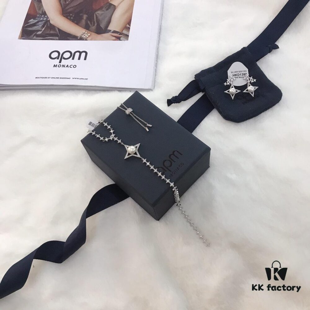 APM Monaco Pearl Necklace and Earrings Original Set