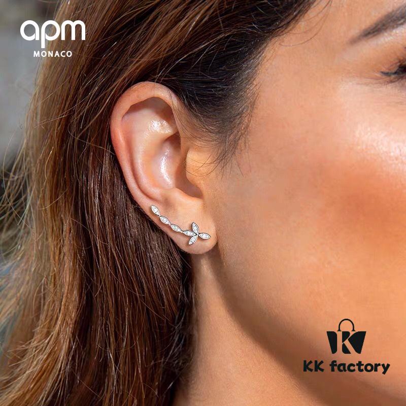 APM Monaco Exquisite Flower Earrings, Elegant and Minimalist Curved Design