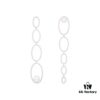 APM Monaco Asymmetrical Interlocking Circle Pearl Long Tassel Earrings for Women