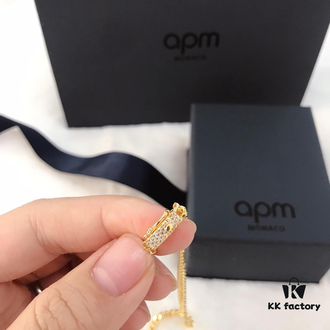 APM Monaco French-style Luxury Rose Gold Amour Letter Pendant Necklace - Christmas Set