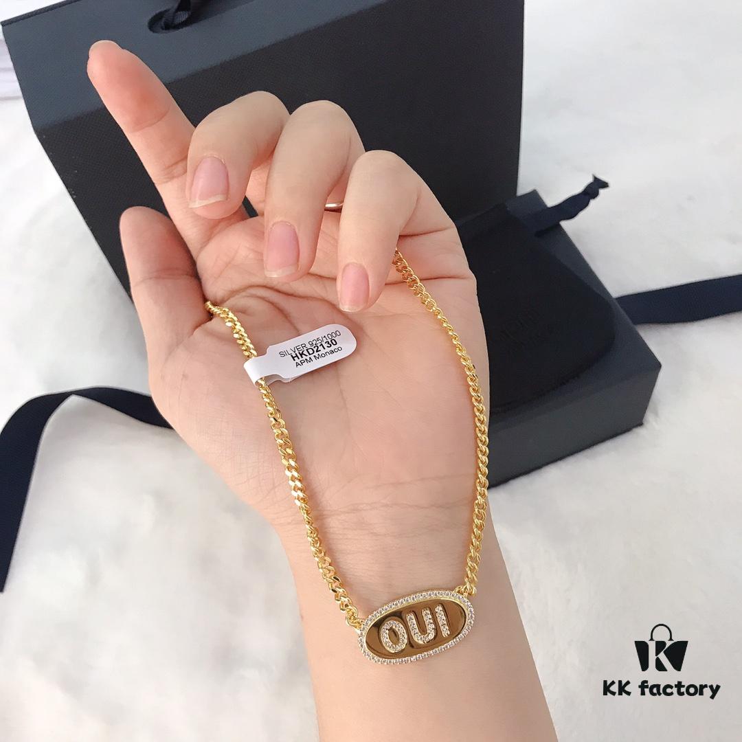 APM Monaco French-style Luxury Rose Gold Amour Letter Pendant Necklace - Christmas Set