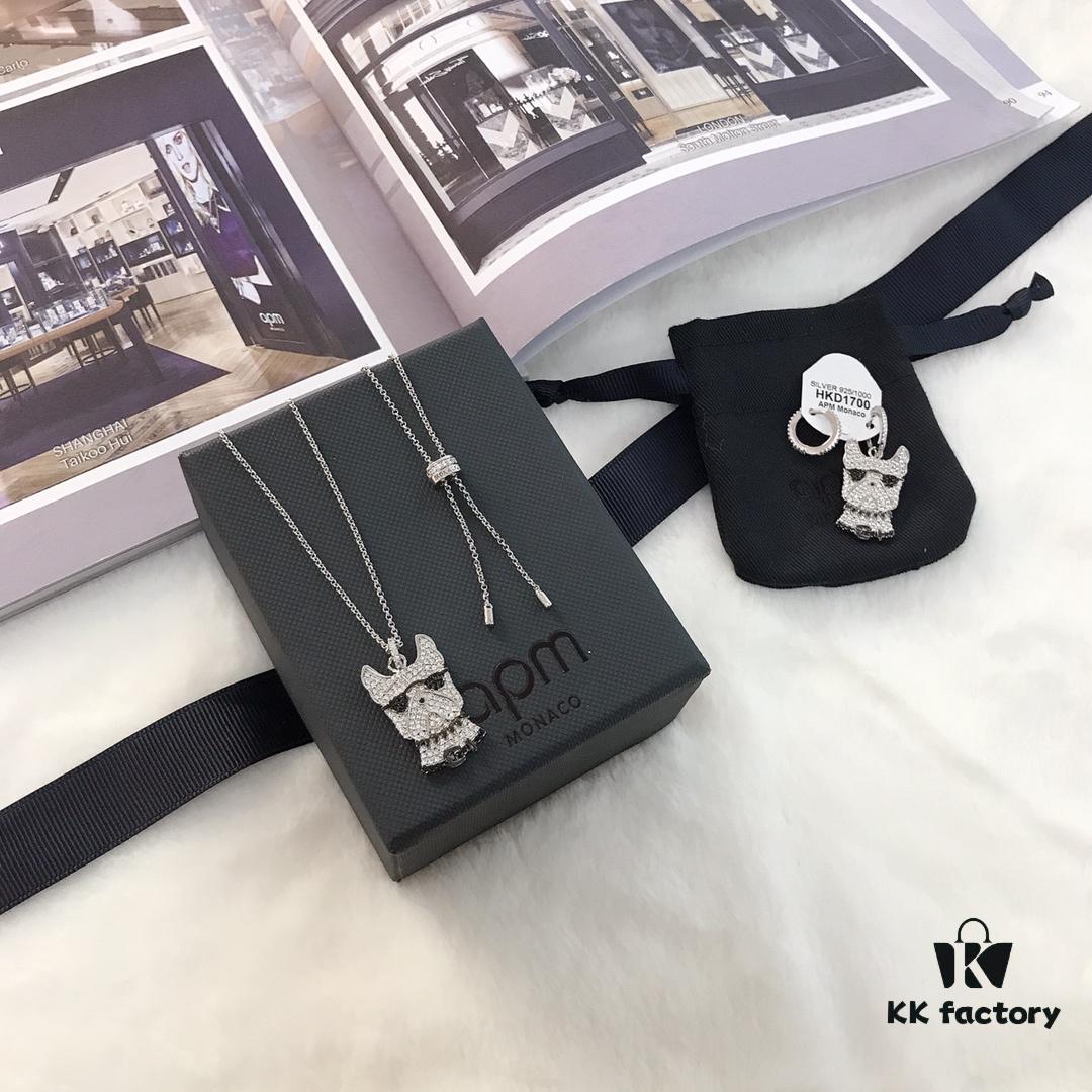 APM Monaco Sunglasses Dog Necklace and Earrings Set