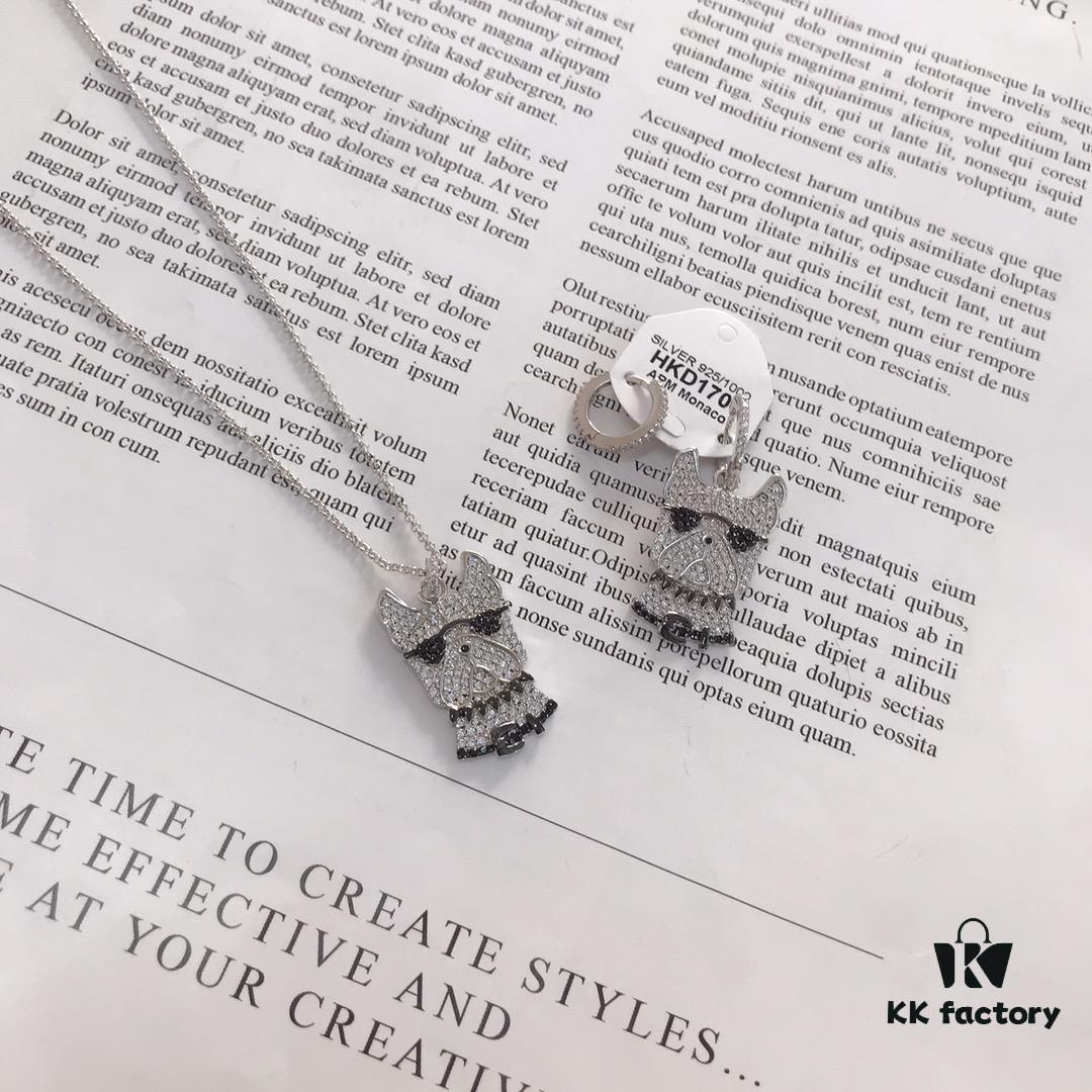 APM Monaco Sunglasses Dog Necklace and Earrings Set