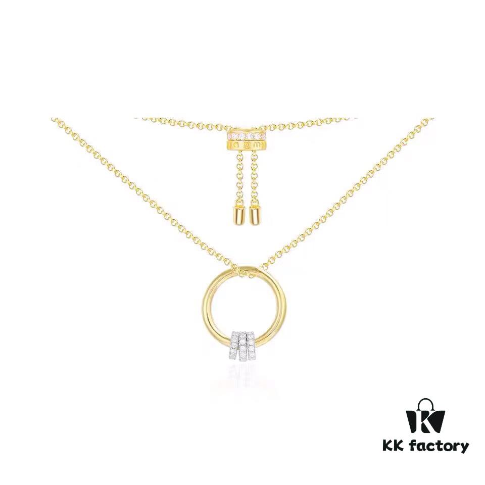 APM Monaco Sliding Hoop Necklace and Stud Earrings Set - New Original Collection 💗