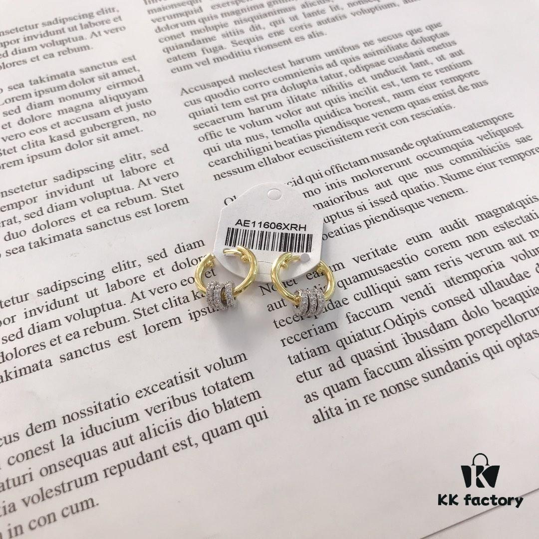 APM Monaco Sliding Hoop Necklace and Stud Earrings Set - New Original Collection 💗