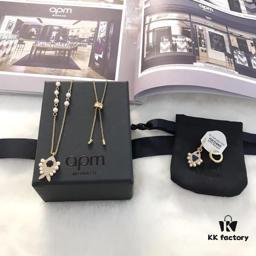 APM Monaco Little Fish Pearl Necklace and Earrings Set Original New Release