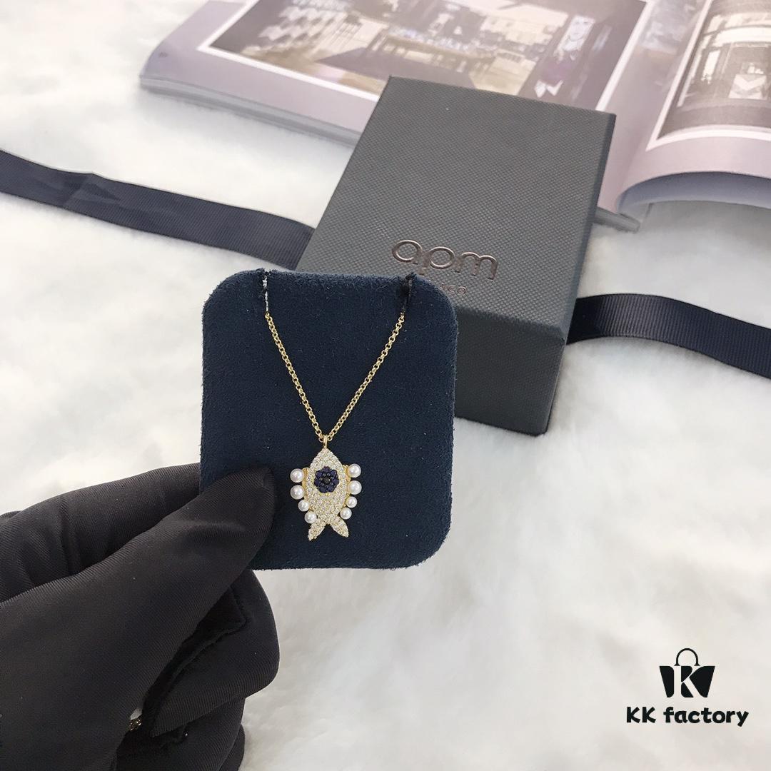 APM Monaco Little Fish Pearl Necklace and Earrings Set Original New Release