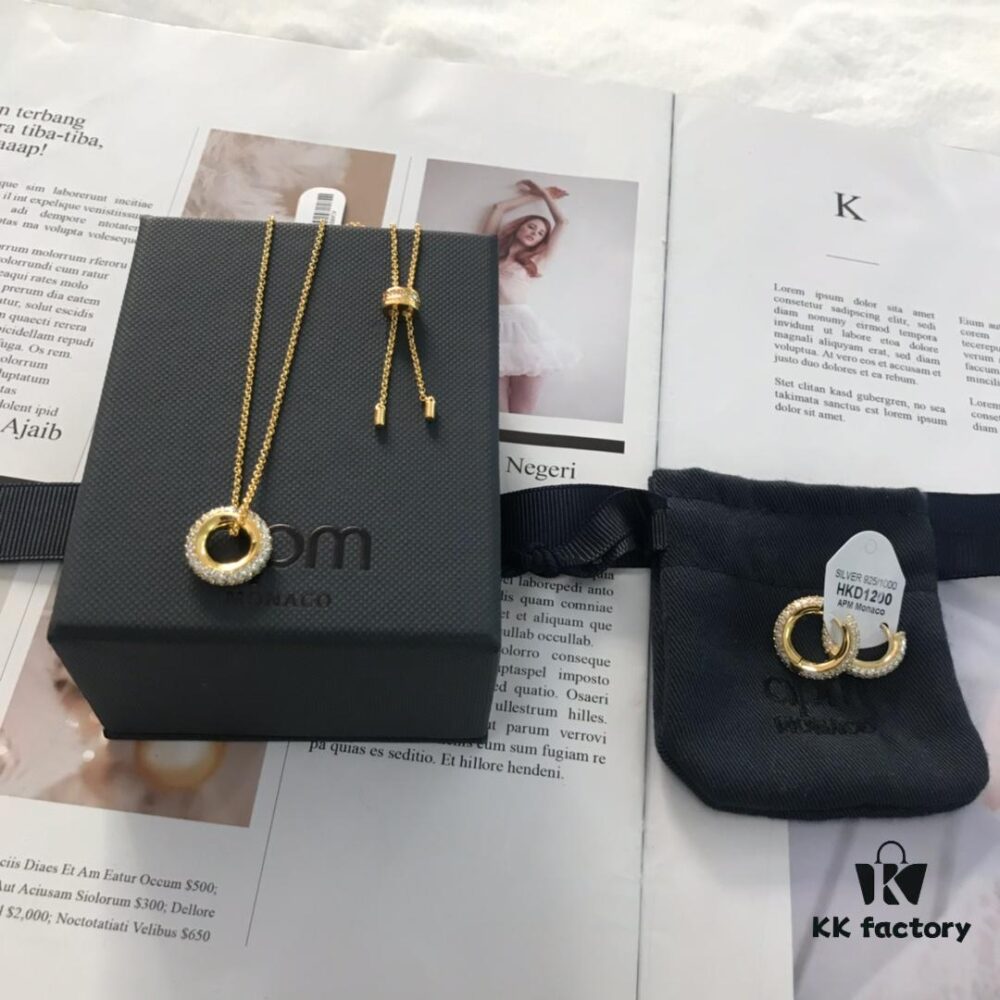 APM Monaco Hoop Necklace and Earrings Set