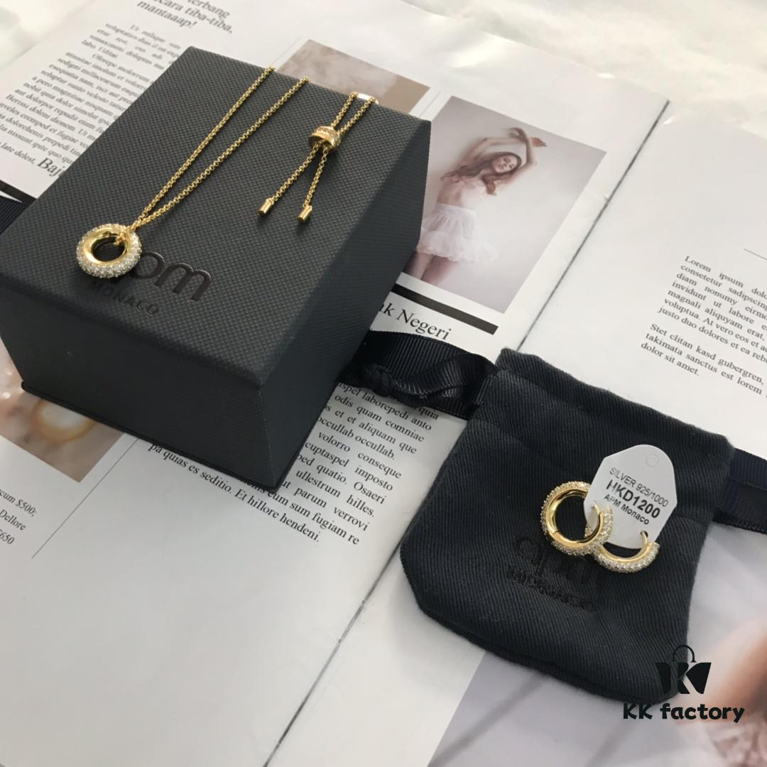 APM Monaco Hoop Necklace and Earrings Set