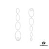 APM Monaco Asymmetrical Interlocking Circle Pearl Long Tassel Earrings for Women