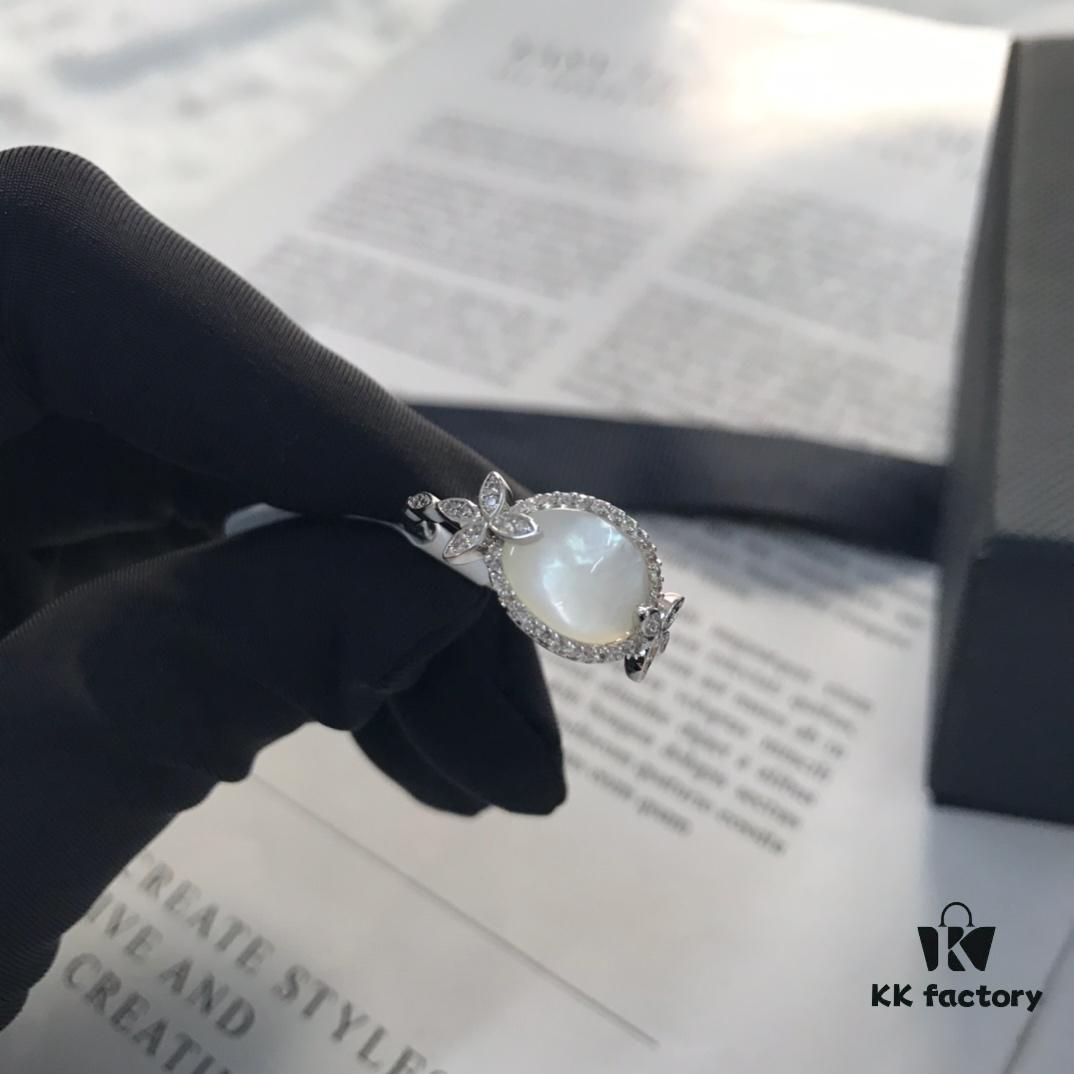 APM Monaco White Mother-of-Pearl Ring Original Set Newly Released