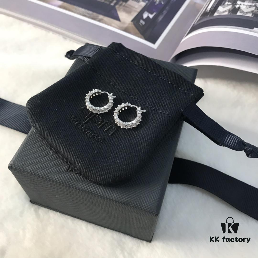 APM Monaco Rectangular Crystal Earrings for Women, Minimalist Fashion Drop Earrings, Elegant Jewelry