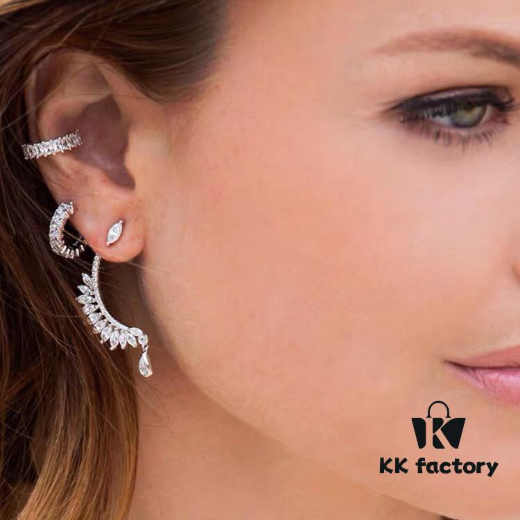 APM Monaco Rectangular Crystal Earrings for Women, Minimalist Fashion Drop Earrings, Elegant Jewelry