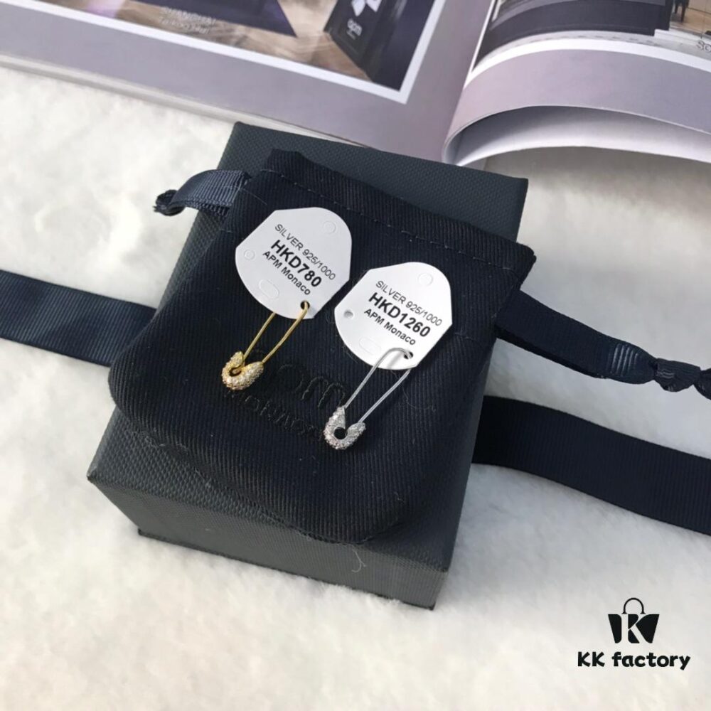 APM Monaco Pin Stud Earrings, Fashionable and Minimalist Design, Elegant and Versatile Small Exquisite Women's Style