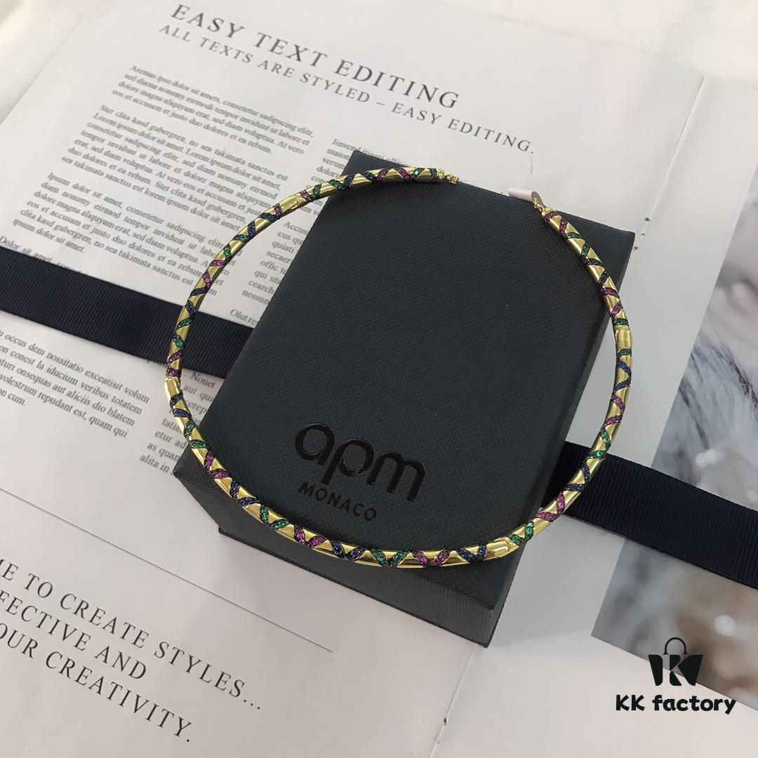 APM Monaco Colorful Tribal Choker Necklace with Adjustable Pendant Chain, Avant-garde Retro Design for Women