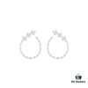 APM Monaco Open Circle Flower Earrings for Women, Elegant and Minimalist Leaf Studs, Fashionable Jewelry