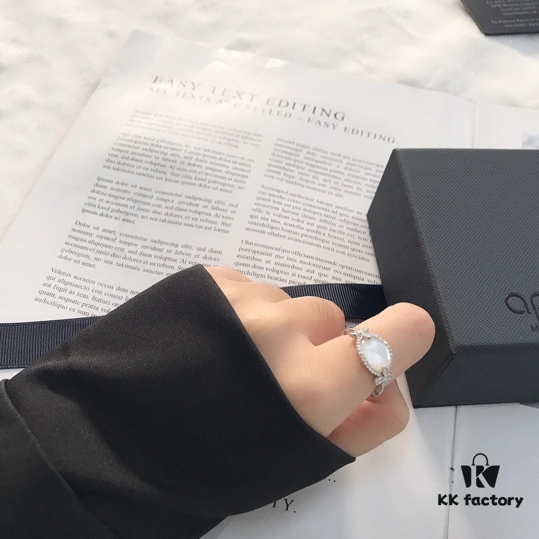 APM Monaco White Mother-of-Pearl Ring Original Set Newly Released