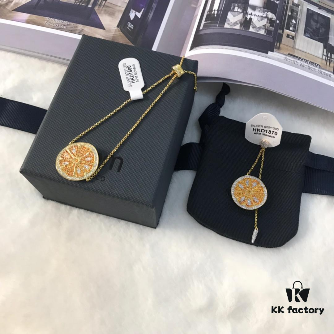 APM Monaco Orange Bracelet and Earrings Set