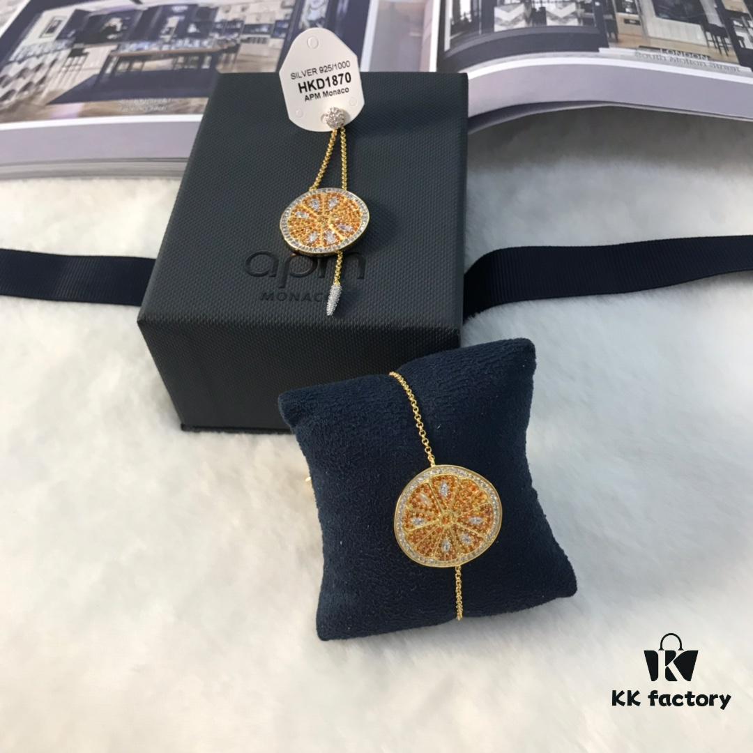 APM Monaco Orange Bracelet and Earrings Set