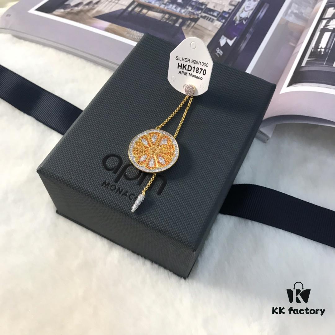 APM Monaco Orange Bracelet and Earrings Set