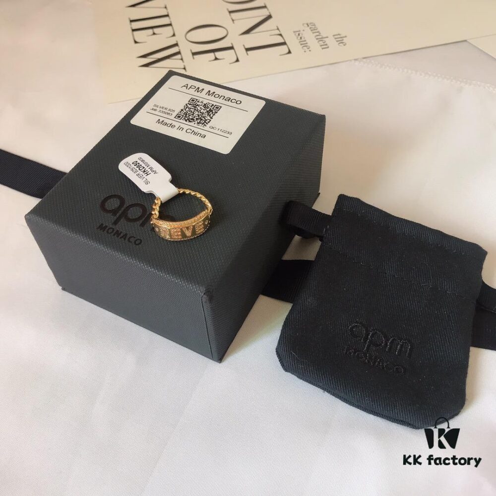 APM Monaco Letter Ring, Unique Fashionable Minimalist Vintage Style, Ideal Gift Choice