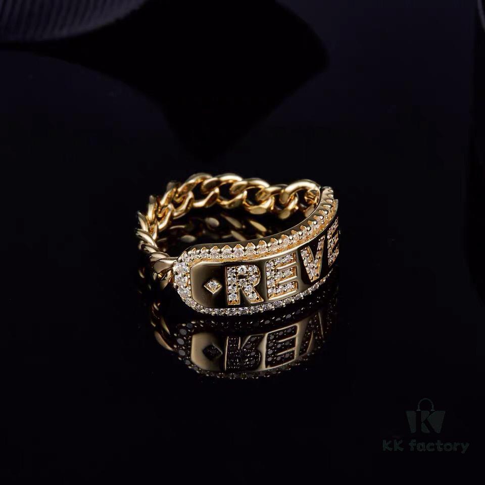 APM Monaco Letter Ring, Unique Fashionable Minimalist Vintage Style, Ideal Gift Choice