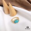 APM Monaco Turquoise Ring, Minimalist and Exquisite Vintage Style, Trendy Jewelry for Women, Perfect Gift Choice
