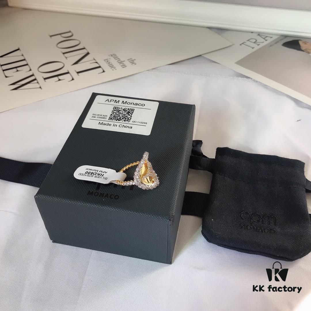 APM Monaco Round Plate Starry Sky Ring, Baroque Style Fashionable and Versatile Women's Ring