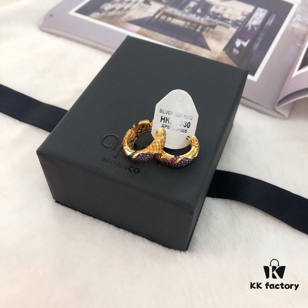 APM Monaco Colorful Small Earrings for Women, Stylish and Elegant Geometric Design, Delicate Hoop Earrings