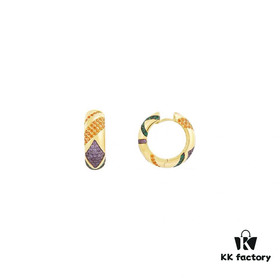 APM Monaco Colorful Small Earrings for Women, Stylish and Elegant Geometric Design, Delicate Hoop Earrings