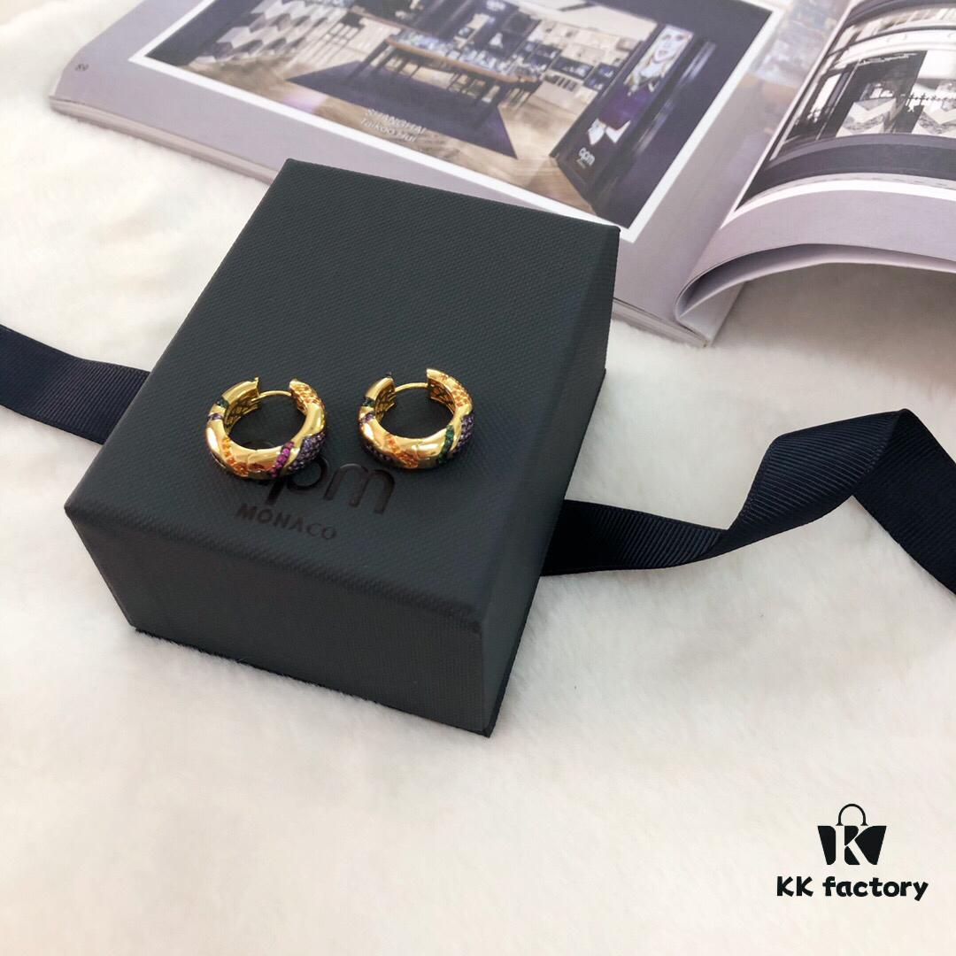 APM Monaco Colorful Small Earrings for Women, Stylish and Elegant Geometric Design, Delicate Hoop Earrings