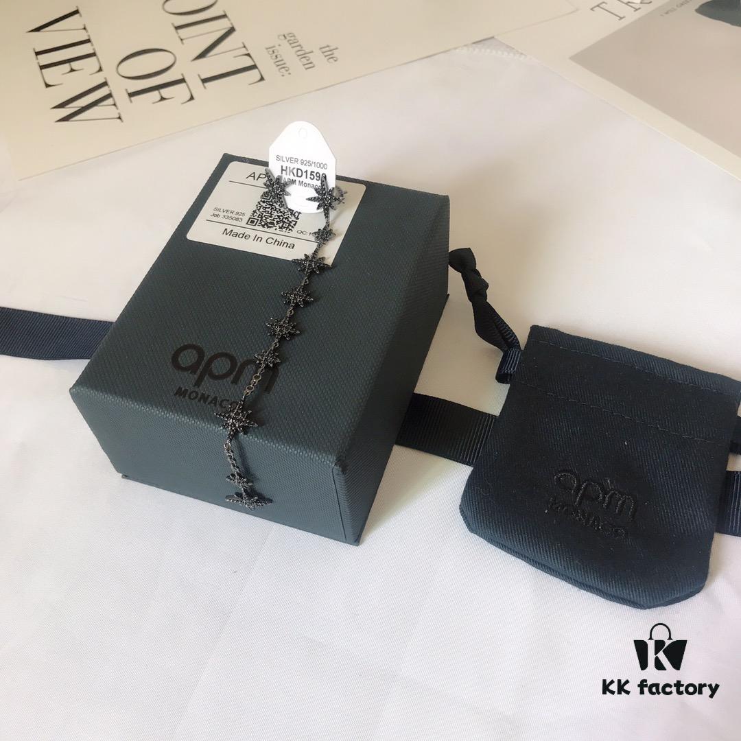 APM Monaco Asymmetric Long Shooting Star Earrings, Stylish and Minimalist Design for Women