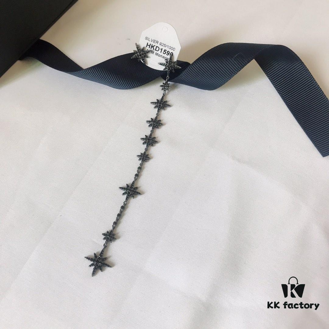 APM Monaco Asymmetric Long Shooting Star Earrings, Stylish and Minimalist Design for Women